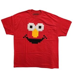 Sesame Street Elmo Pixel Art Graphic Print Crew Neck T-Shirt XL